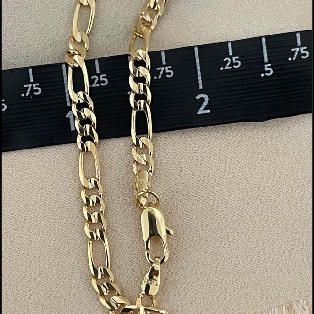 18k Gold Filled Figaro Bracelet - Picture 5 of 8